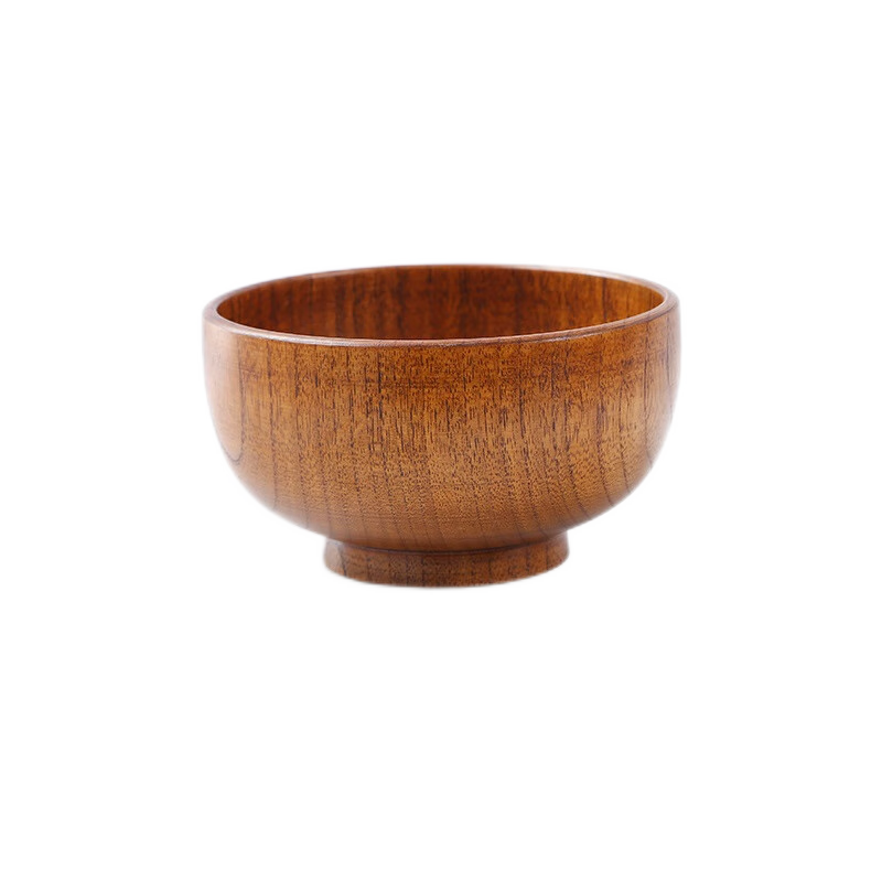 Millennium Love Wood Japanese Jujube Wood Bowl Children's and Adult Rice Bowl Noodle Bowl Household Tableware Fruit Salad Bowl Single Piece MW0010