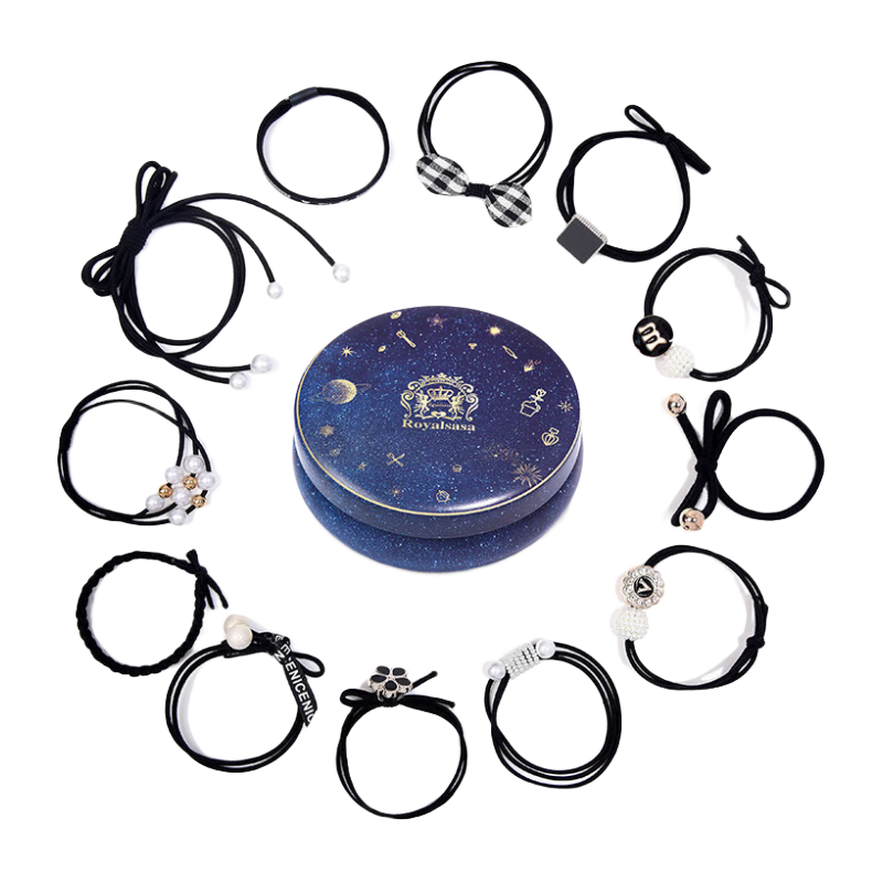 Royal Sasa Hair Ties And Scrunchies Set of 12, Basic Elastic Hair Bands, Fresh And Simple Hair Accessories