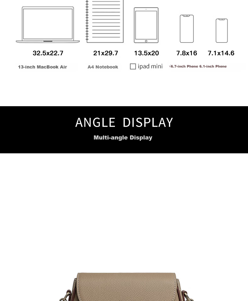 C.BANNER Top-Grain Leather Handbag, Women's Crossbody Bag, Shoulder Bag, Commuter Light Luxury Birthday Mother's Day Gift, Practical Present for Mom 6