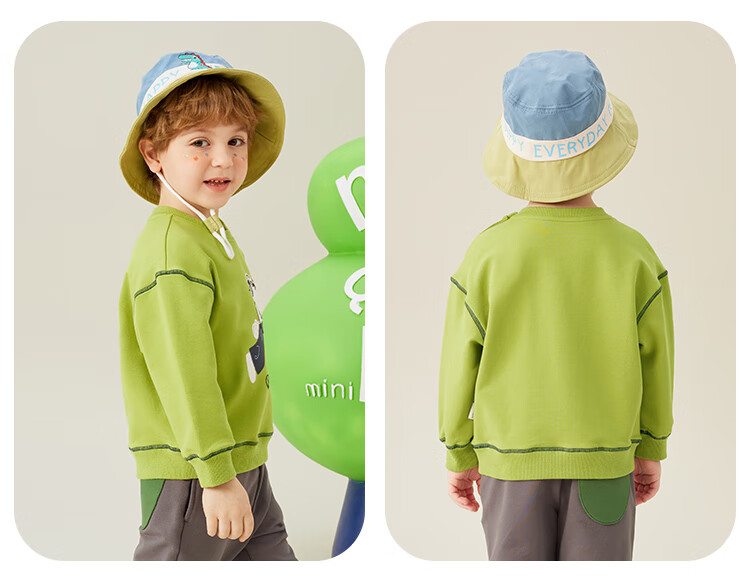 MQDMINI Boys' Sweatshirt, Children's Round Neck Top, Stylish And Trendy Clothing for Young Kids, French Toast Bluebell 18