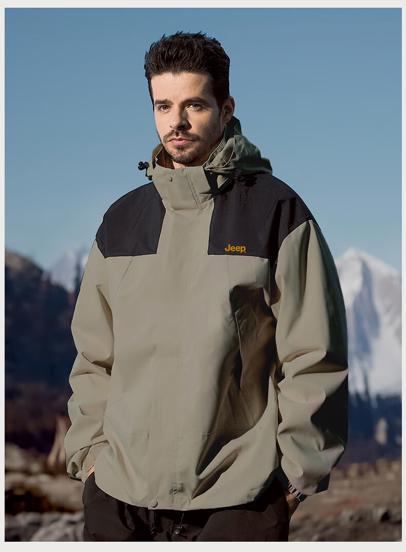 JEEP Three-In Detachable Windbreaker Jacket for Men, 2026 New Autumn And Winter Style, Windproof Outdoor Coat 21