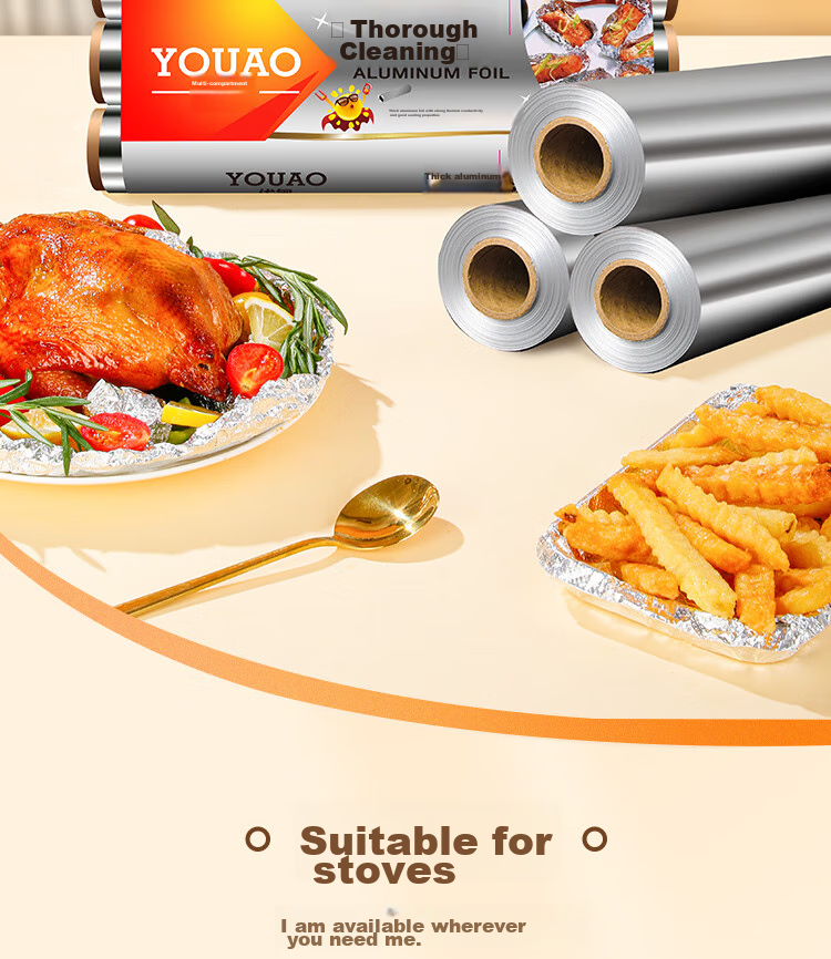 YOUAO Thickened Aluminum Foil, 30 Meters * 30cm, Air Fryer Paper, Oven Baking Paper, Barbecue Baking Kitchen, Water-Lock Freshness Antibacterial 3