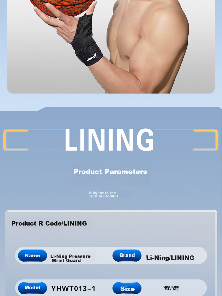 Li-Ning Wrist Guard for Men And Women, Sprain Wrist Tendonitis Pain Protection Sleeve Sports F Single Pack (Composite Fabric) 20