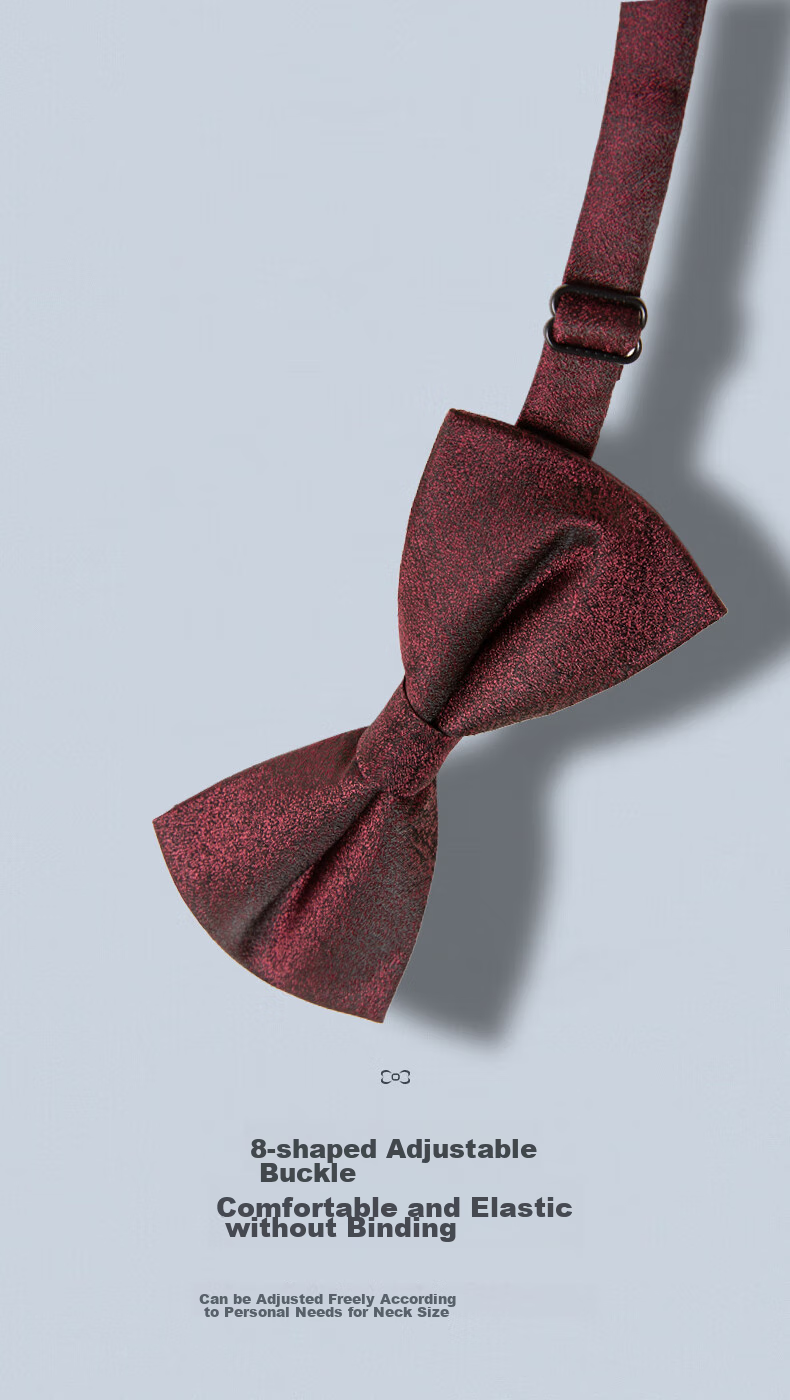 Luomeng Bow Tie for Men, Wedding Groom And Groomsmen, Suit Shirt, Wine Red Color, Wine Red, 12*6cm 6