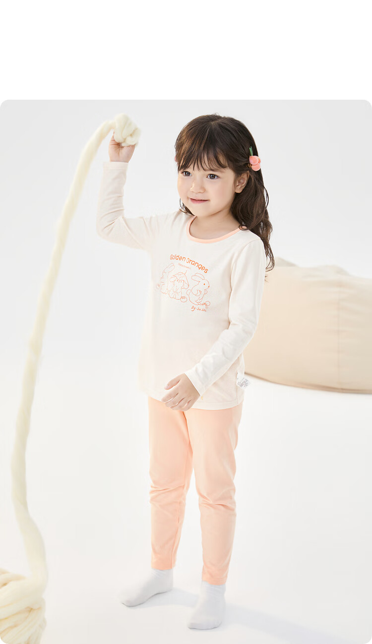 BALABALA Girls' Underwear Set, Cotton Autumn Children's Base Layer, Baby Thermal Underwear, Autumn Top And Pants, Pajamas, 208924169004 17