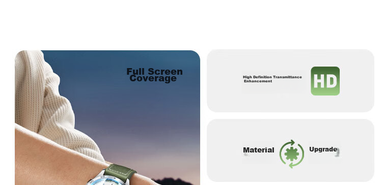 UGREEN Watch Screen Protector for Huawei Watch GT6/5/4/5 Pro, Tempered Glass Film, Full Coverage, HD Clear, Shatterproof, Anti-Fingerprint Dial Sticker 2