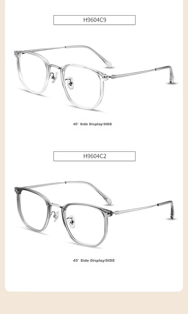 HELEN KELLER Myopia Alloy Eyeglass Frames, Brightening Effect, High Aesthetic Value, Photo-Friendly, Face-Slimming, Small Square Frame, H9604C5, Brown Color 7