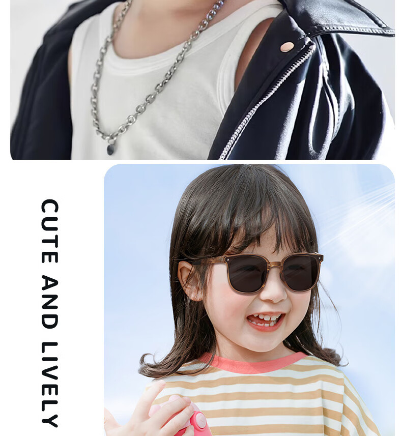 Boshide Children's Sunglasses, Foldable Sunglasses, UV Protection Sunglasses for Boys And Girls, Jazz Black (Spring Legs) 5