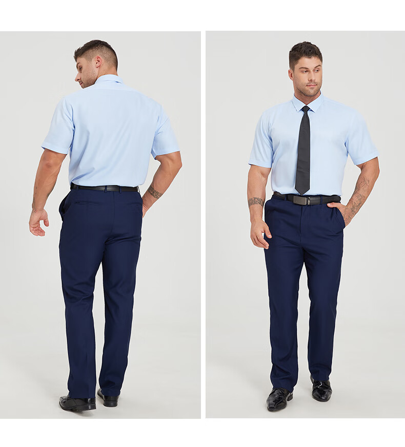 Dibinze Plus Size Short Sleeve Shirt for Men, Loose Fit, High End DP Wrinkle-Free Easy-Care Pure Cotton White Dress Shirt 7