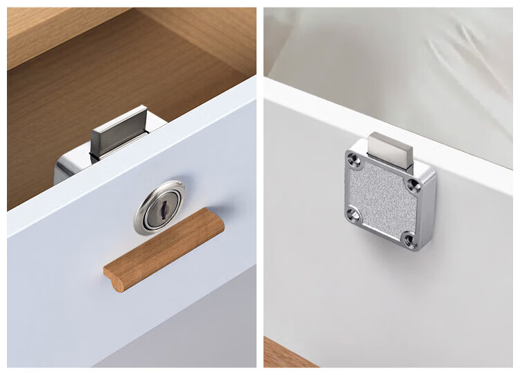 GSON Drawer Lock No-Drill Wardrobe Hidden Lock Office Desk Cabinet Door Lock Core 1 Piece 1
