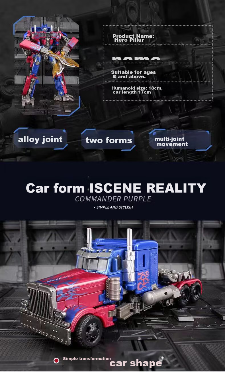 MAILE KID Optimus Prime Transforming Toy, Transformers Alloy Car Robot, Gift for 10-Year Boys, Children's Birthday, Spring Festival And New Year Present 2