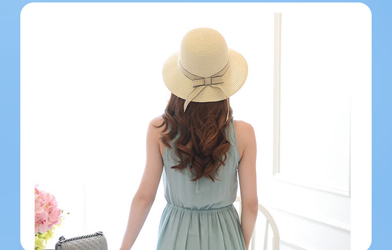 GLO-STORY Women's Sun Hat Outdoor Straw Hat for Travel, Beach, Korean Style Butterfly Bow Trendy WMZ824172 10