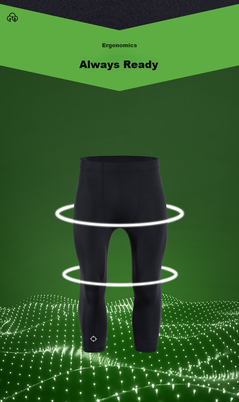 RIGORER Compression Pants for Men, Basketball Sports Running Training Fitness Muscle Base Layer, Seven-Eighths Length Tight-Fitting Pants 3