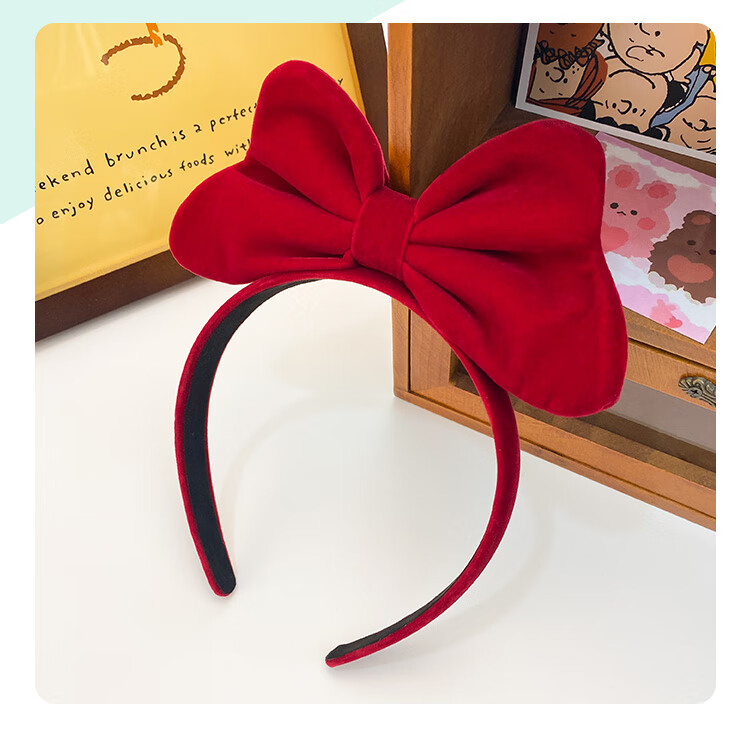 CHIMERA Red 2-Piece Children's Bow Hair Ties, Scrunchies, Ponytail Holders, Hair Bands, Hair Accessories for Girls, New Year Gift 12