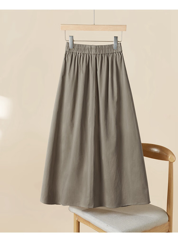 Tachi Loose Skirt, 2026 Spring New Women's Fashion, Elastic Waist, Large Pockets, Mid-Length Skirt 8