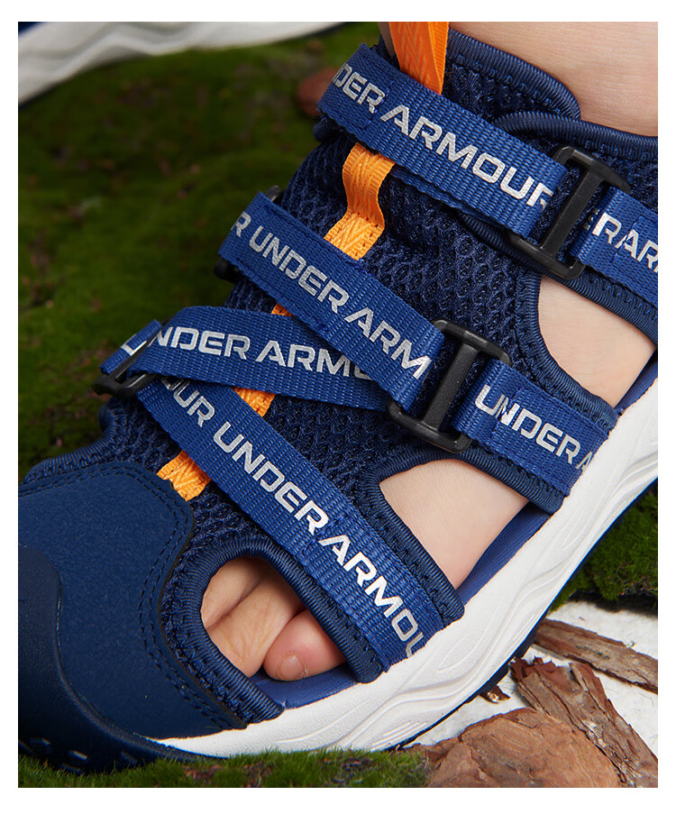 Under Armour Children's Sandals for Spring And Summer, Boys And Girls, Big Kids, Soft Sole, Non-Slip, Sports Outdoor, Stream Trekking, Wet And Dry Dual-Use Closed-Toe Sandals 6