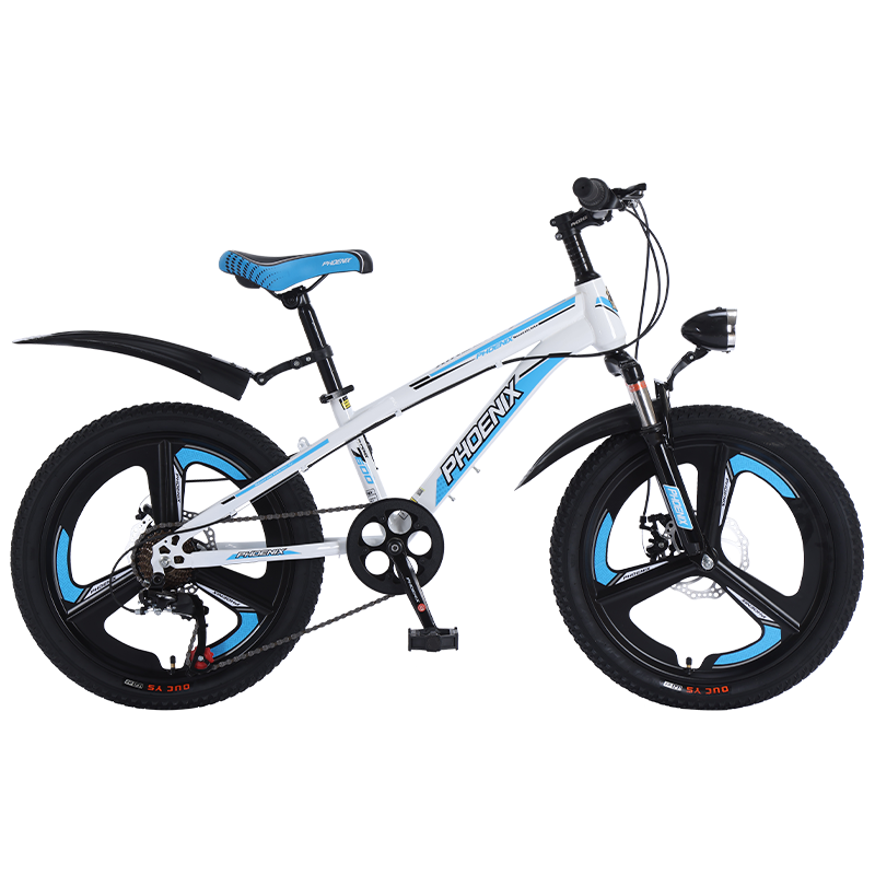 Phoenix Kids Bicycle Boys and Girls Students 6-15 Years Old Gear Mountain Bike Beyond Generation 2 22-Inch Integrated Wheel White Blue