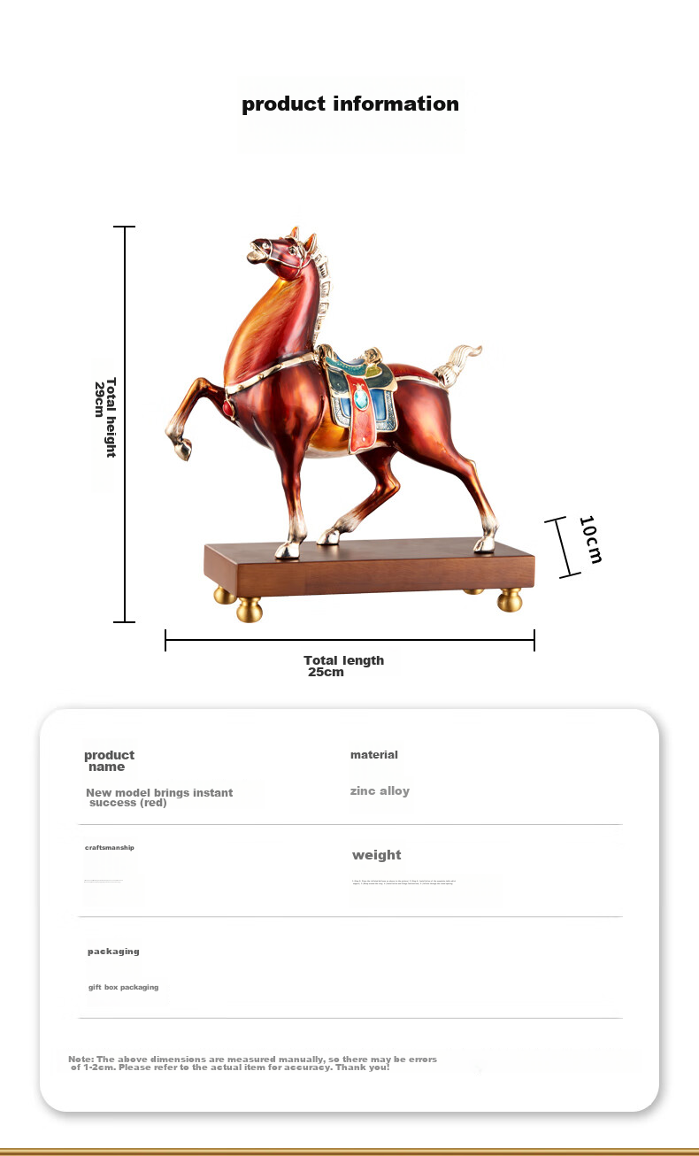 Nuoshiman, Successful Horse Figurine, Living Room Entrance Hallway Wine Cabinet Decoration, Executive Office Desk Ornament, High-End Housewarming And Business Opening Gift 6