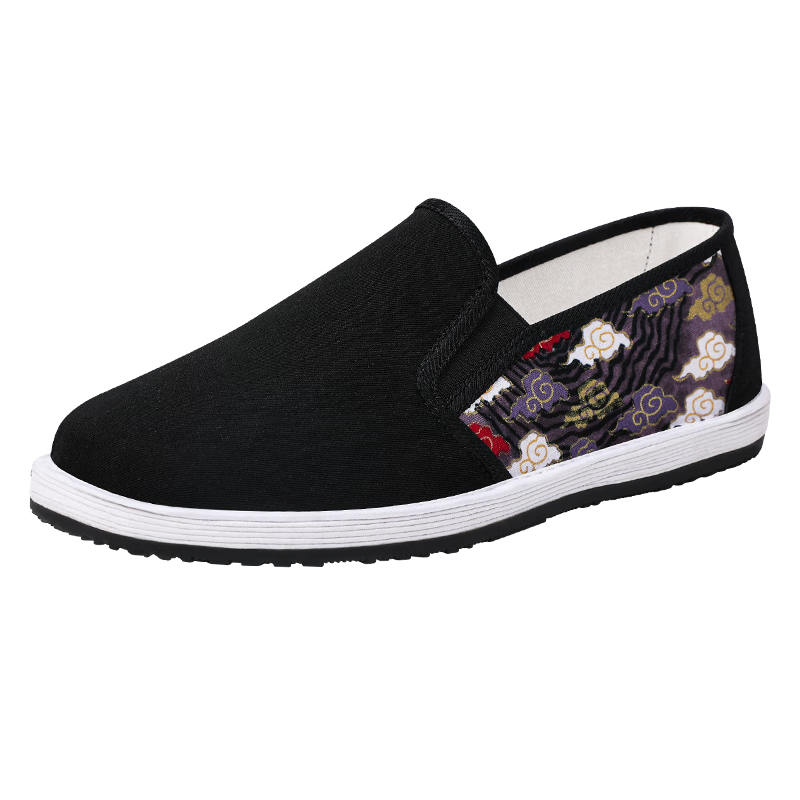 Busheyuan Traditional Men's Cloth Shoes Printed Youth Thousand-Layer Sole Old Beijing Cloth Shoes 511-1051 Xiangyun 38