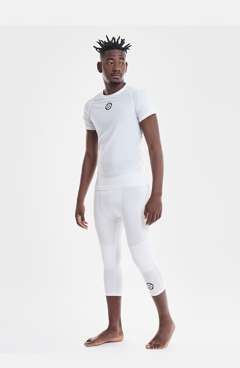 RIGORER Temperature-Adjustable Shorts, Men's Compression Pants, Basketball Quick-Dry High-Elasticity Knee-Length Undershorts, Running Tight-Fitting Pants, Training 7/8 Length Shorts 28