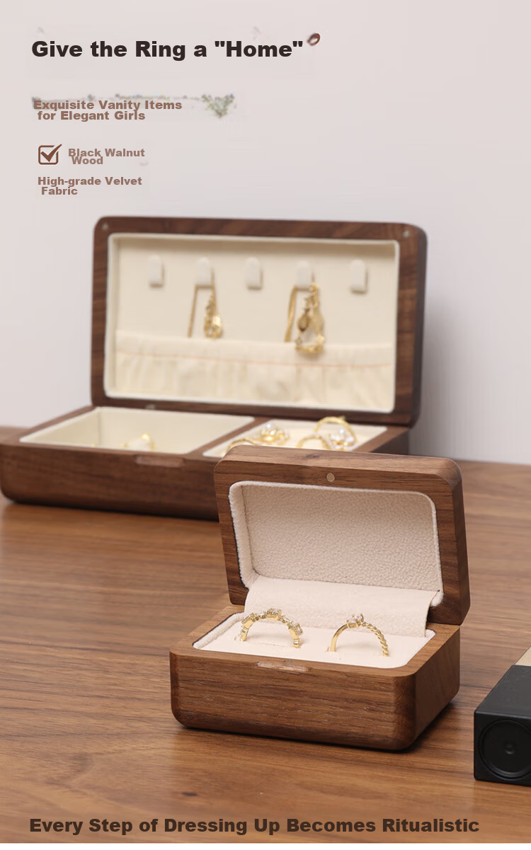 Fanyejia Vintage Jewelry Storage Box, High-Quality Cork, Compact And Portable, for Travel Earrings, Rings, Bracelets, Accessories, 520 Gift 16