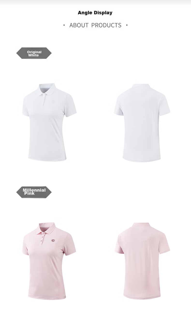 361° Women's Short-Sleeve T-Shirt, Summer New Style Quick-Dry Polo Shirt, Sports Running Loose Top, 662624112H-2 106