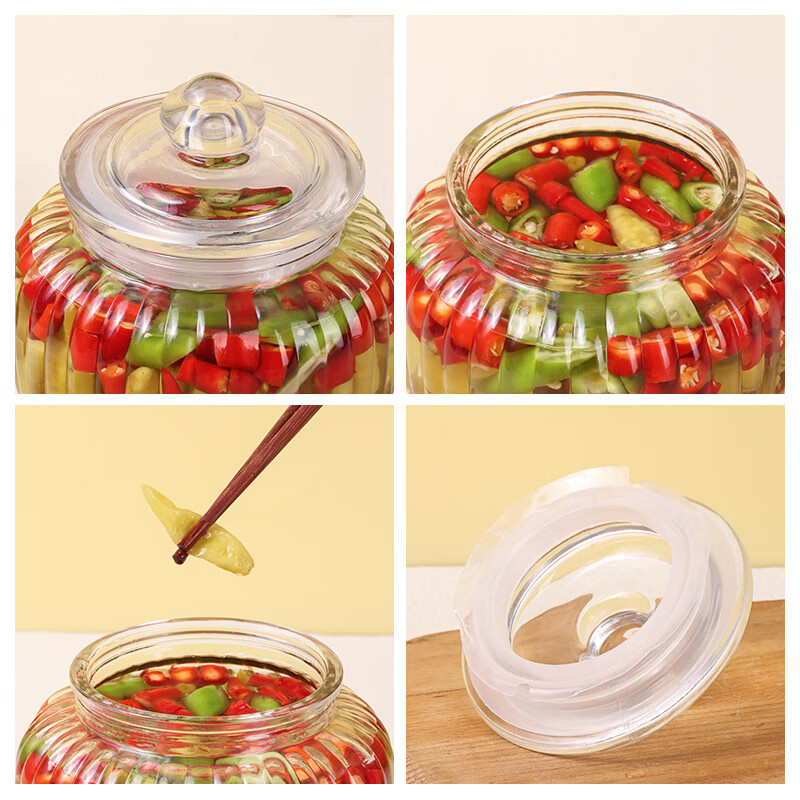 Baijie Glass Sealed Jar, Storage Container, Alcohol Infusion Vessel, Large Capacity 1250ML, Pickle And Sauerkraut Jar