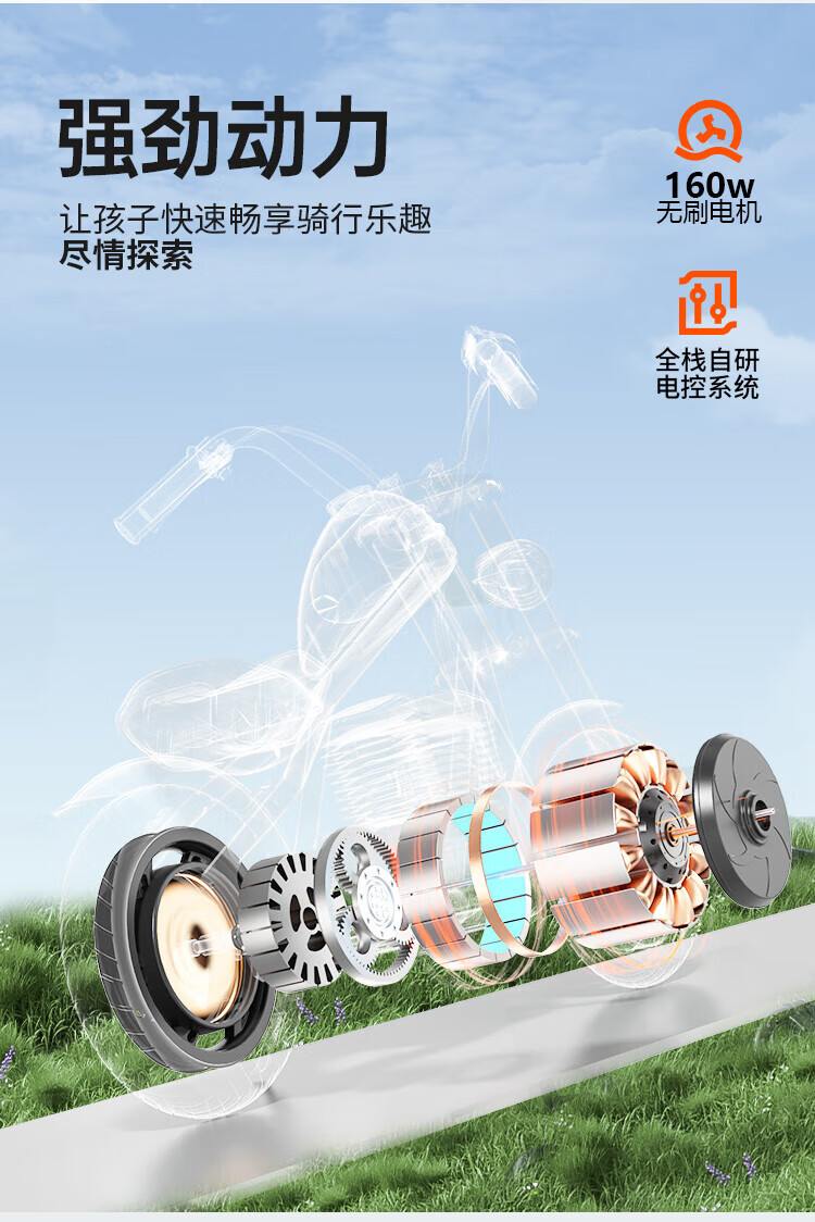 Baofengqishi Children's Electric Motorcycle, Cool Harley Design, for Ages 3-16, Birthday Gift, 3C Certified, Two-Wheel, Single Drive, Mini Harley, Small Electric Scooter 7
