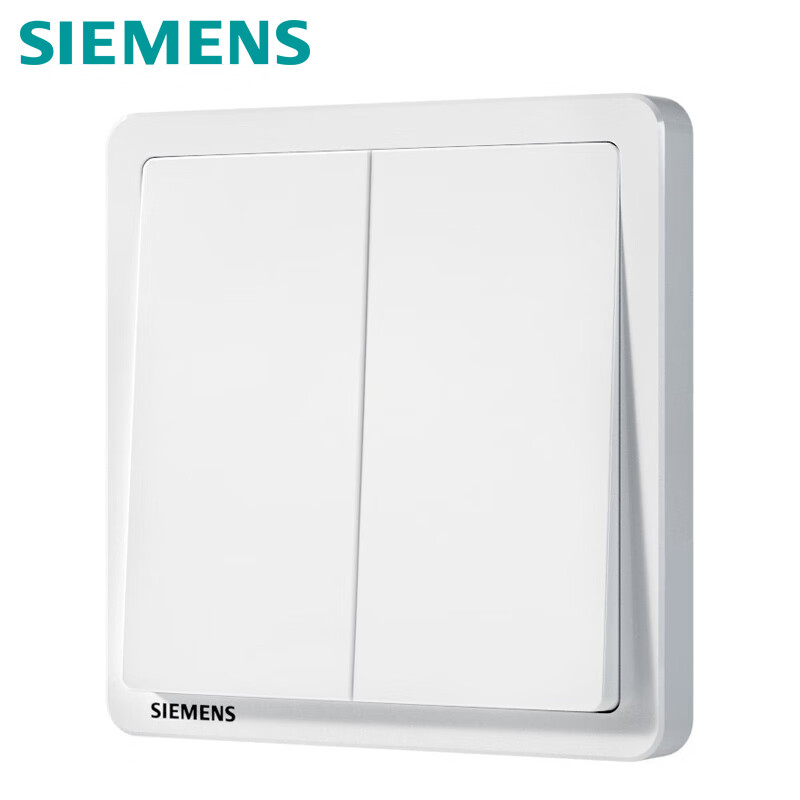 SIEMENS Switch Panel, Two-Way Double Control, 86-Type Concealed Panel, Elegant White, 5TA14233NC01