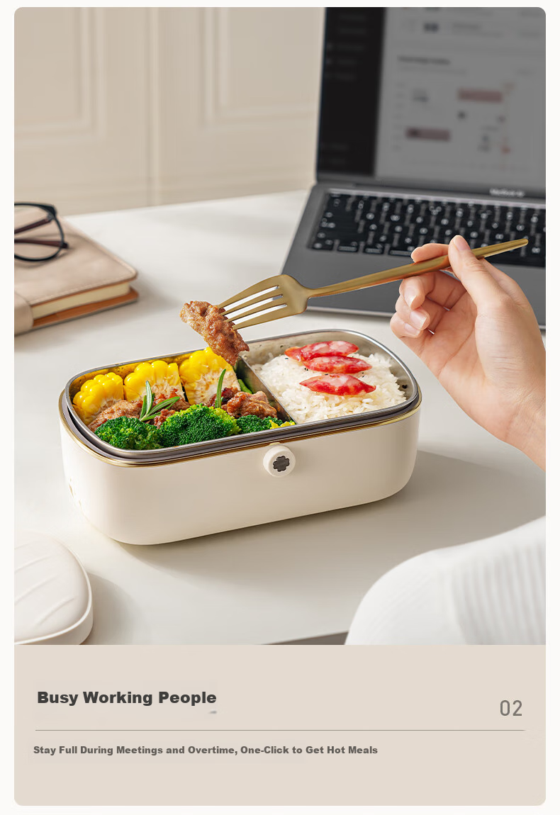 Joyoung Electric Lunch Box Heating Device for Office Workers, Plug-In Food Warmer, 316L Food Grade Material Bento Box F09H-FH100 12