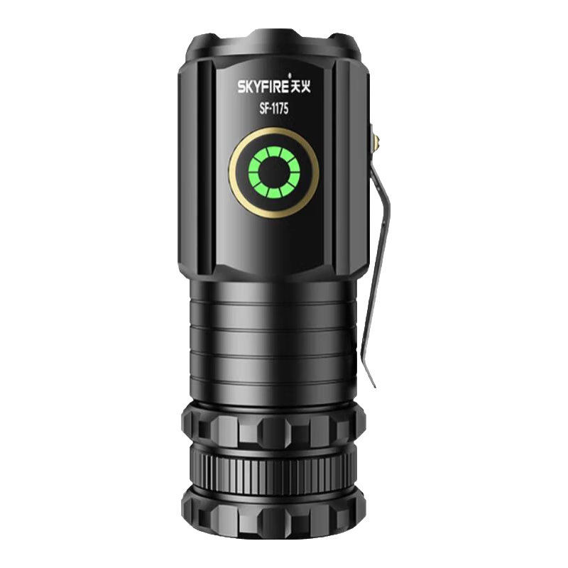 SkyFire Flashlight: Powerful Beam, Long Battery Life, Compact Headlamp, Mini Portable Ultra-Bright LED, Military-Grade Rechargeable Outdoor Special