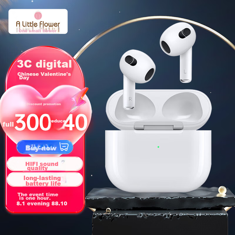 ALittleFlower [Huaqiangbei 12th Generation] Bluetooth Earphones Compatible with Apple IPhone 16 Max 15 Air 14/13 Semi In-Ear True Wireless Music 2025 Latest Model Student