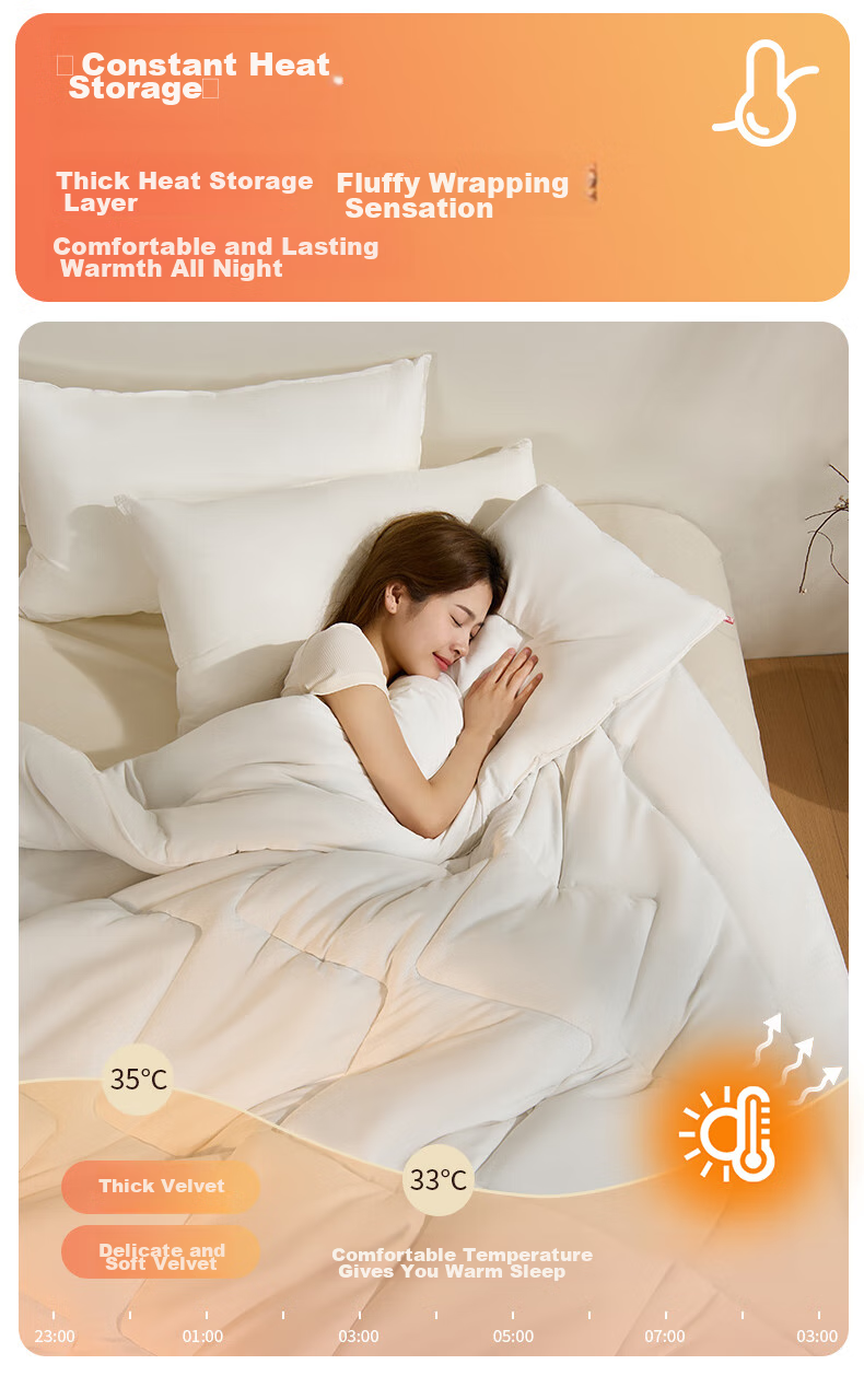 Hengyuanxiang Quilt Fiber Comforter, Antibacterial Brushed Thickened Autumn Winter Quilt, 8 Jin (4kg), 200*230cm [Milk White] 8