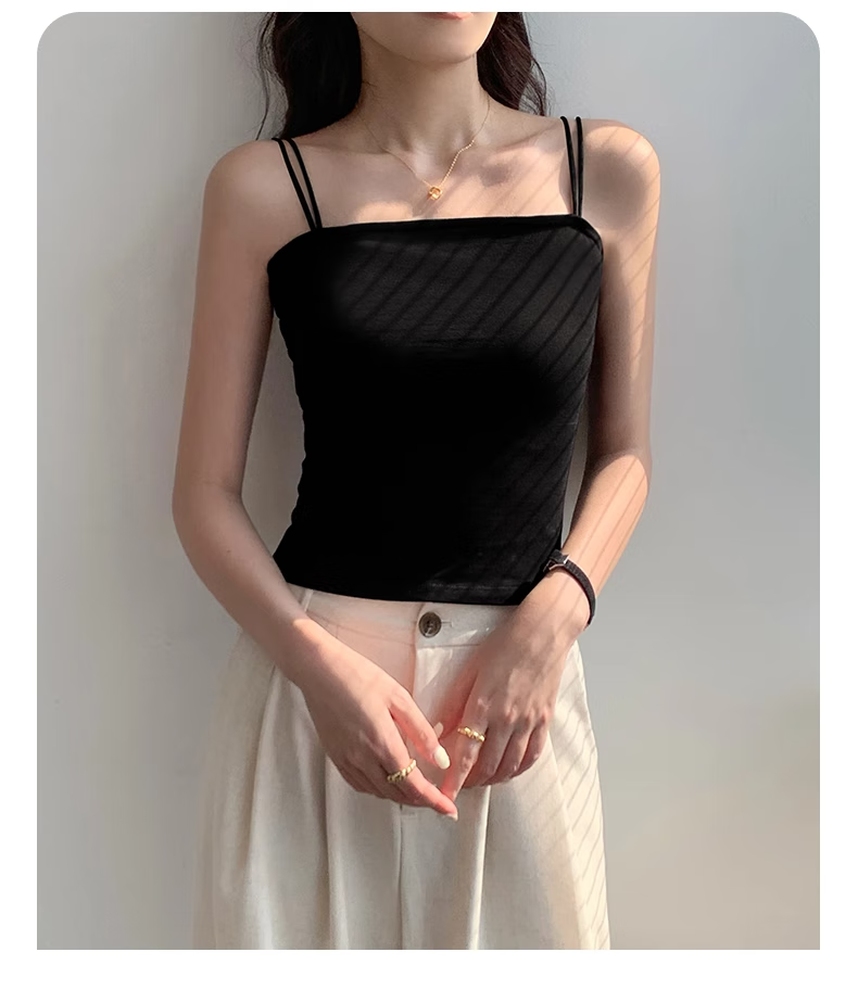 NOME Women's Camisole Tank Top with Built-In Bra Pads, Backless Design for Layering Or Outer Wear, White [Padded Version], Size S 5