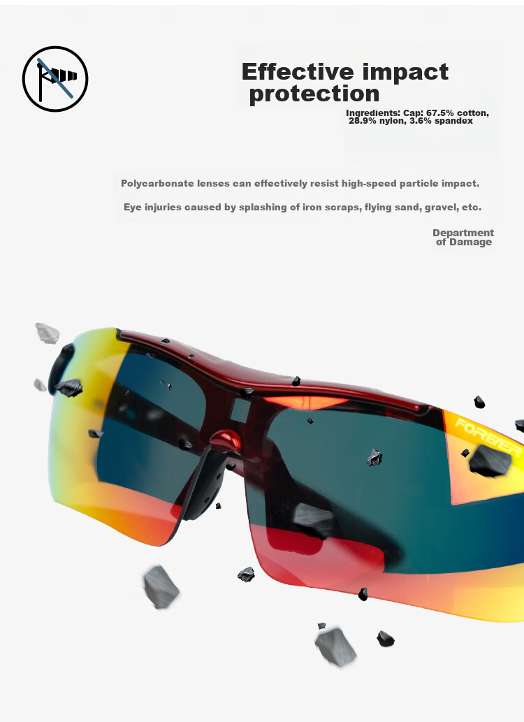 FOREVER Cycling Glasses, Universal for Bicycles And Outdoor Sports, Suitable for Nearsightedness, Mountain Bikes, Sand Protection, Wind Protection, Protective Eyewear, Sunglasses 2