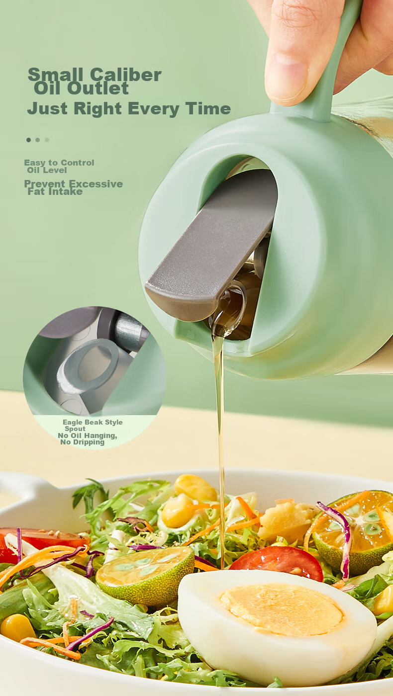 Chuida Huang Kitchen Household Glass Oil Dispenser Transparent High Borosilicate Glass Oil Bottle 600ML 4