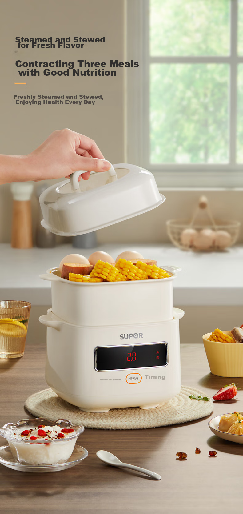 SUPOR Electric Stew Pot, Electric Stew Cup, Double Boiler, Soup Pot, Bird's Nest Stew Cup, Soup Stew Pot, Soup Stew Cup Steamer, Baby Food Cooker DZ10YC866 7