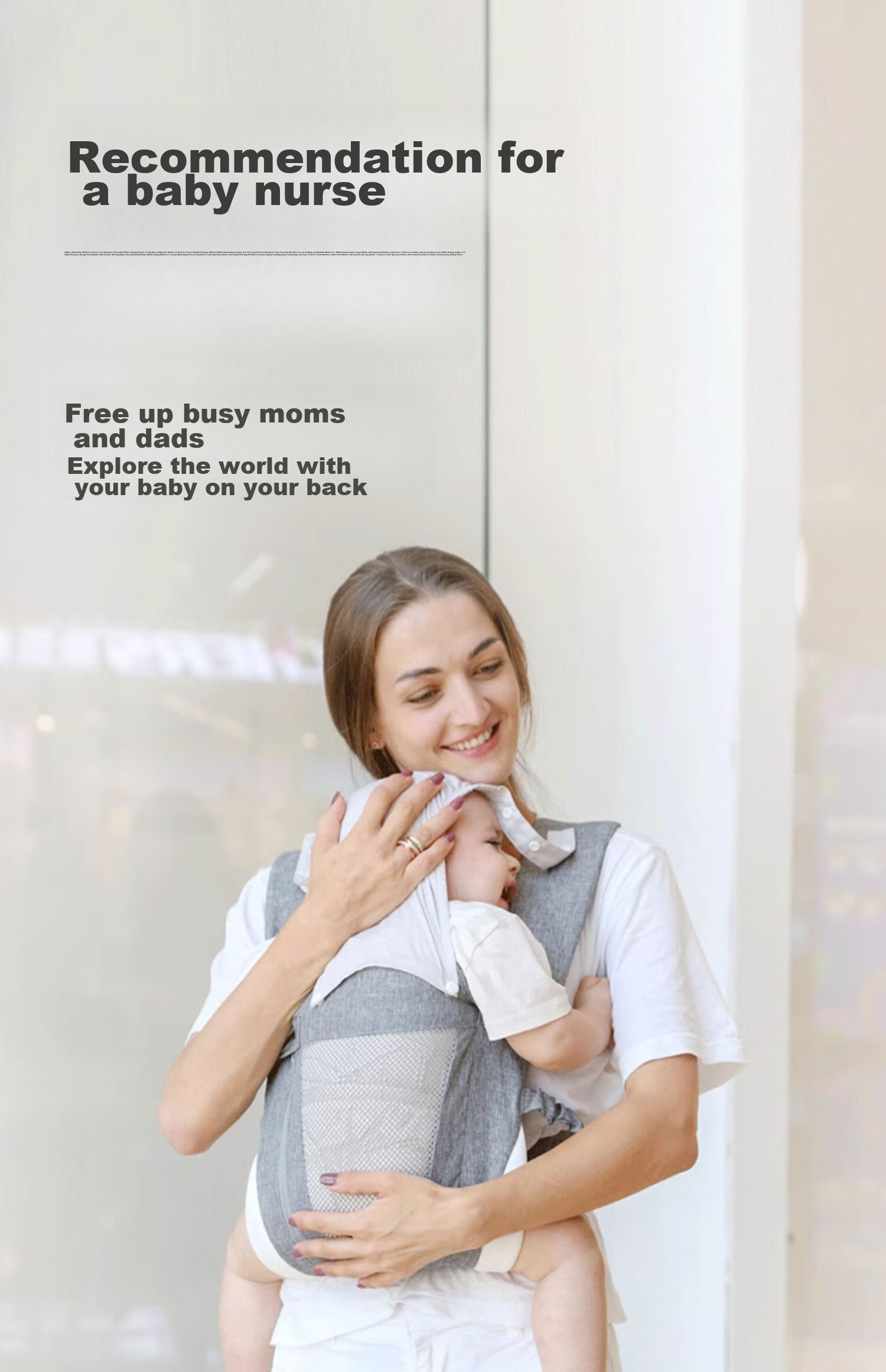 COOKSS Baby Carrier, Front-Facing Shoulder Strap Design for Ages 0-3, Sun Protection, Breathable, Hands-Free, Easy to Carry Child 1