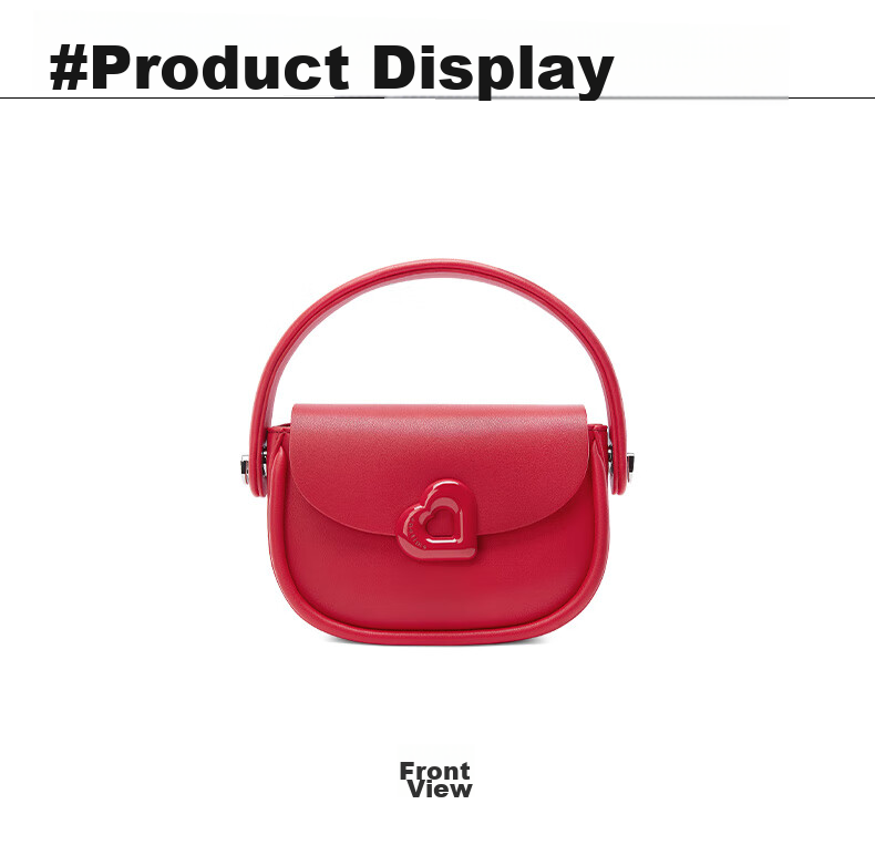 ONETIME Sweet Cool Time Peach Heart Bag, Niche Fashion Versatile Exquisite New Style Student Handbag for Going Out And Classes, Red 20