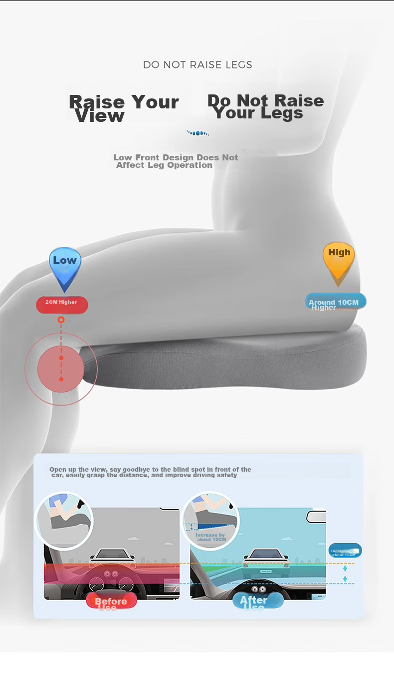 Huashi Car Seat Cushion Height Increase Pad for Driving Lessons, Driver's License, Universal for Women And Men, Thickened And Heightened Seat Cushion for Short People, Main Driver's Seat 4