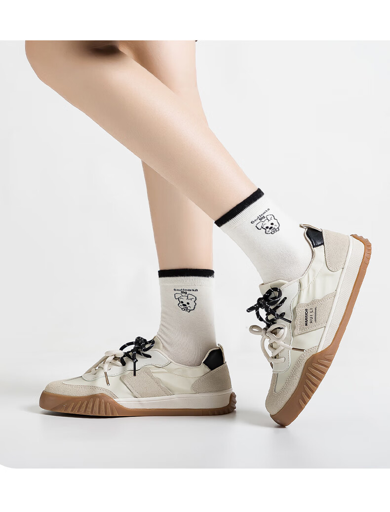 Huili Official Women's Sneakers, Summer 2026 Women's Shoes, Retro Trendy Comfortable Dexun Shoes for Women, Beige-Gray Size 35 8