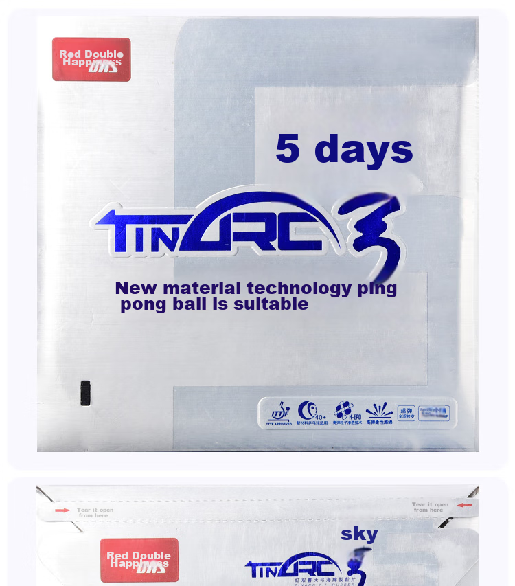 DHS Tianheng 5 Rubber Set, Tianheng Five Table Tennis Rubber Inverted Rubber, Red, 37 Degrees 2.1 3