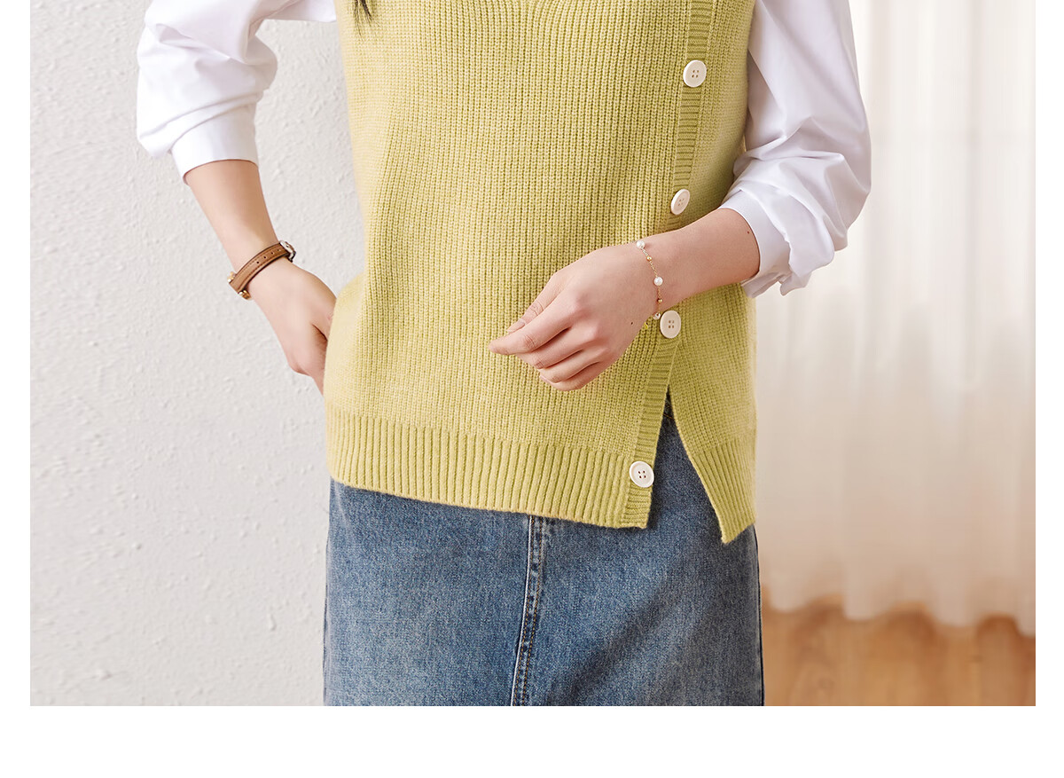 Chushen Spring and Autumn Women's Knitwear Fashion Versatile V-Neck Layered Knit Vest S141Z5023 10