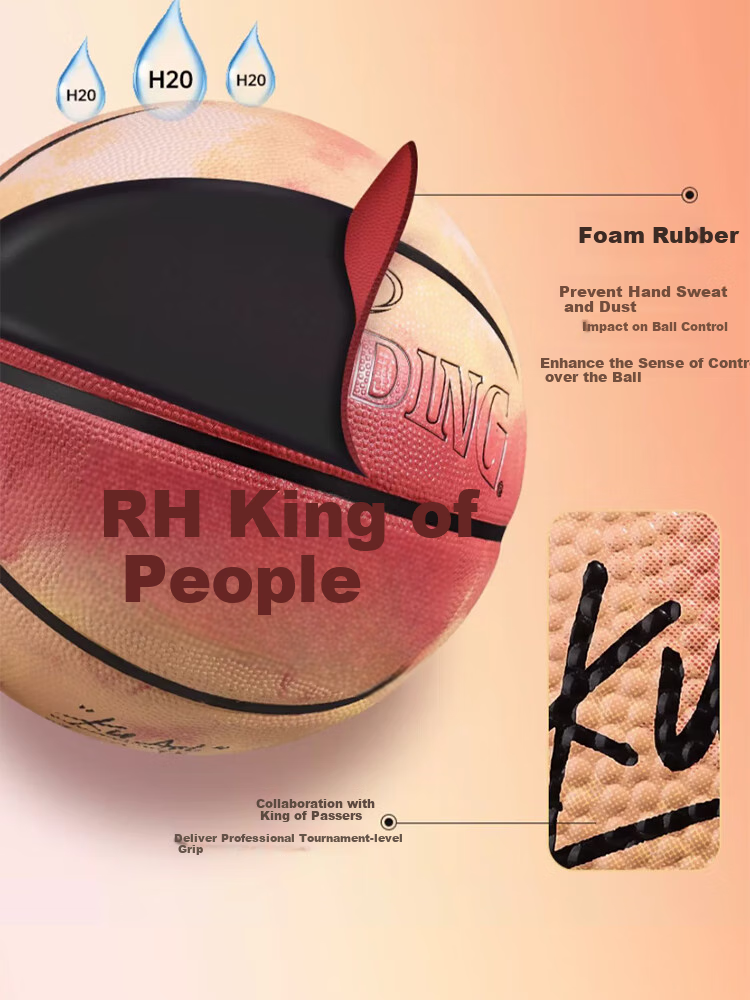 SPALDING No. 7 Street King Co-Branded Indoor/outdoor Universal Non-Slip Wear-Resistant No. 7 Rubber Basketball 85-059Y 7