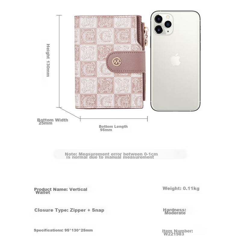GOLF Wallet for Women, Fashionable Printed Design, Multi-Functional Card Holder And Coin Purse, Short Style Billfold 15