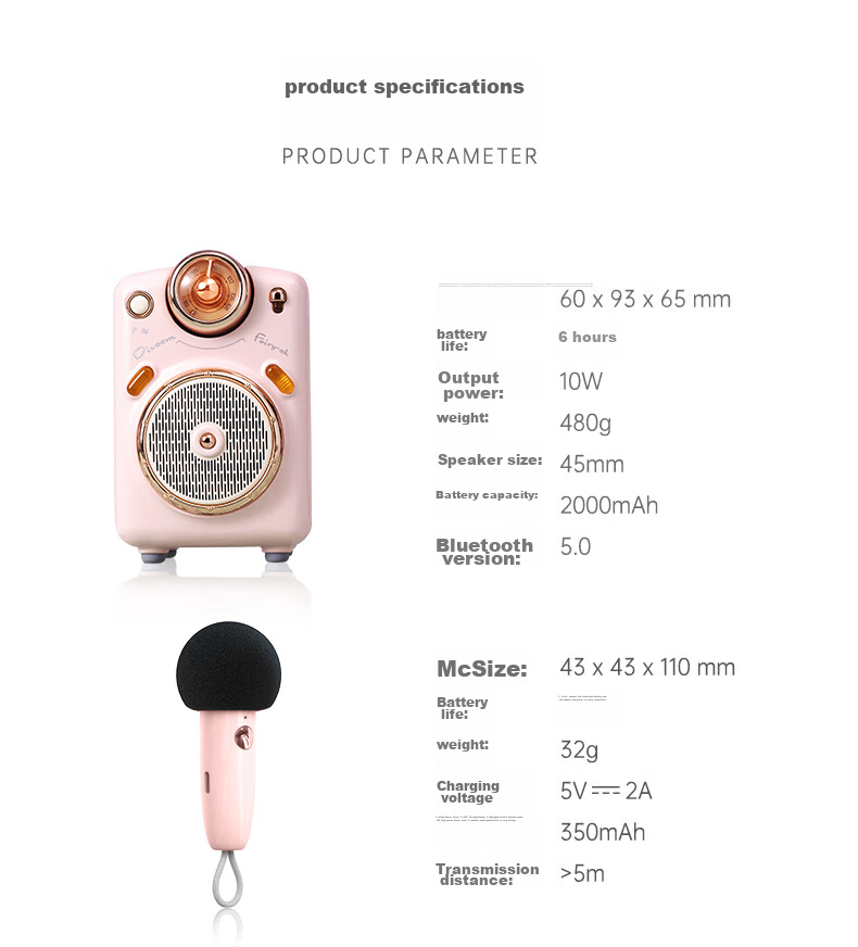 Divoom Bluetooth Speaker with Microphone And Card Slot, Karaoke Speaker, Home KTV Mini Wireless Microphone, Compact Speaker, Gift for Girlfriend Or Childre 15