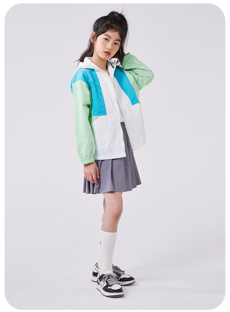 QQ DUCK Children's Clothing Girls' Sun Protection Jacket Kids' Summer Thin Coat Sunshade Youth Clothing Three Colors Off-White; 130 16