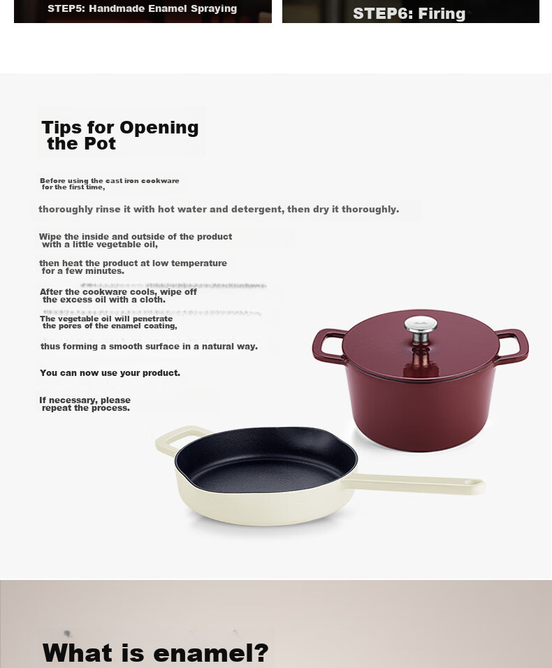 Feishile German Moments Cast Iron Pot, Stew Pot, Small Soup Pot for Home Use, 20 Cm Cast Iron Pot - Burgundy Red 20