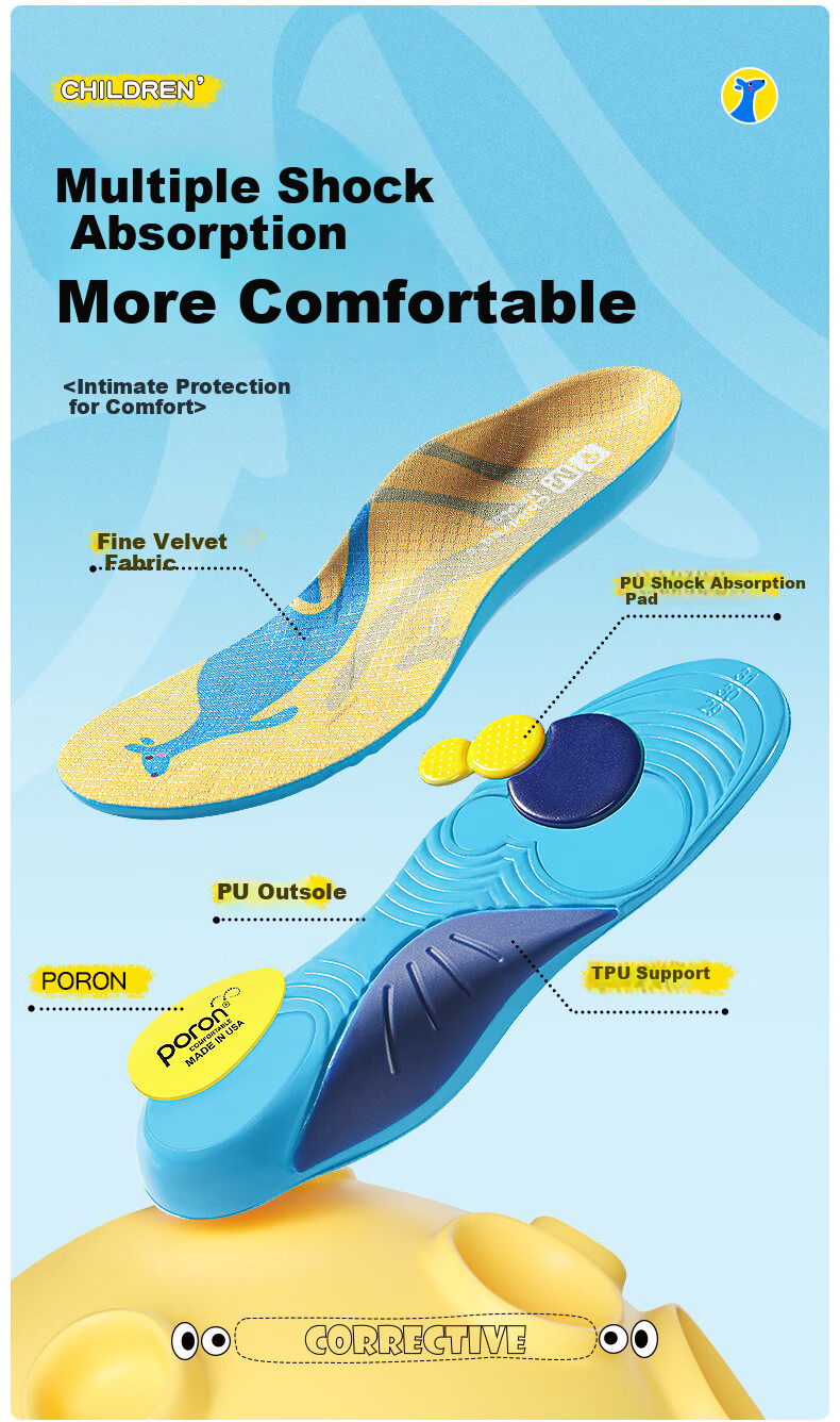Maigaole Children's Customized Arch Support Insoles, 45° Hardness, for Freestyle Running And Flat Feet, Size 26-28 4