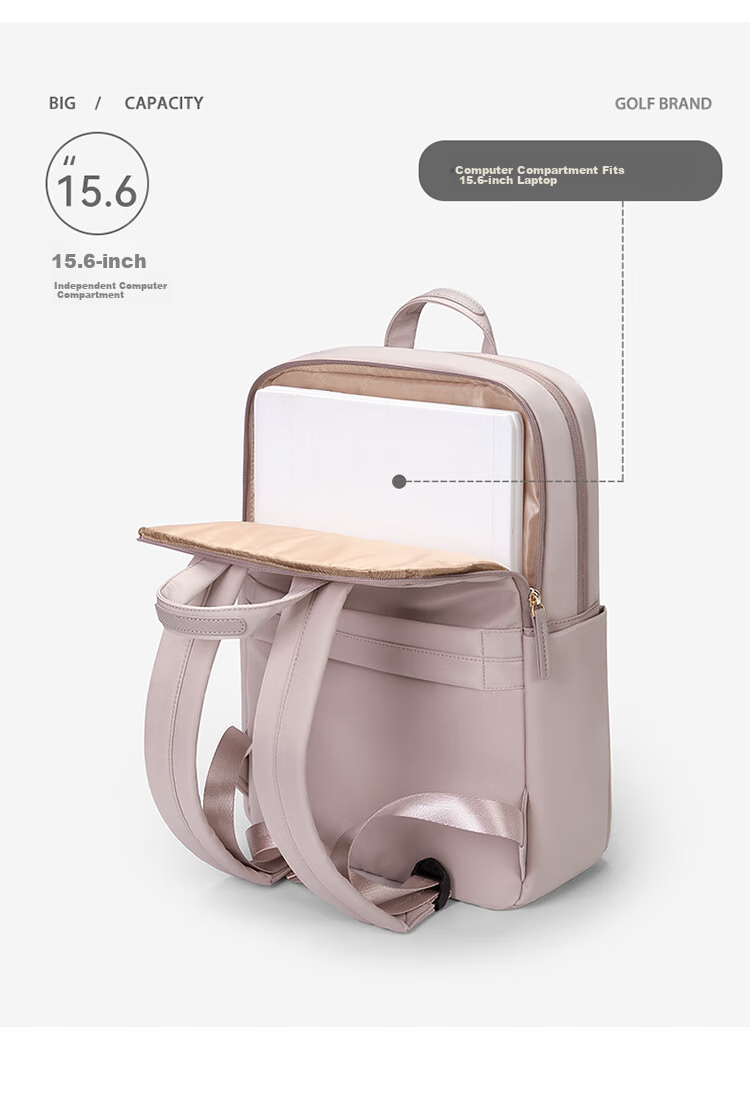 GOLF Backpack for Women, 14/15.6-Inch Apple Laptop Hidden Handheld Computer Bag, Women's Schoolbag, Business Travel 11